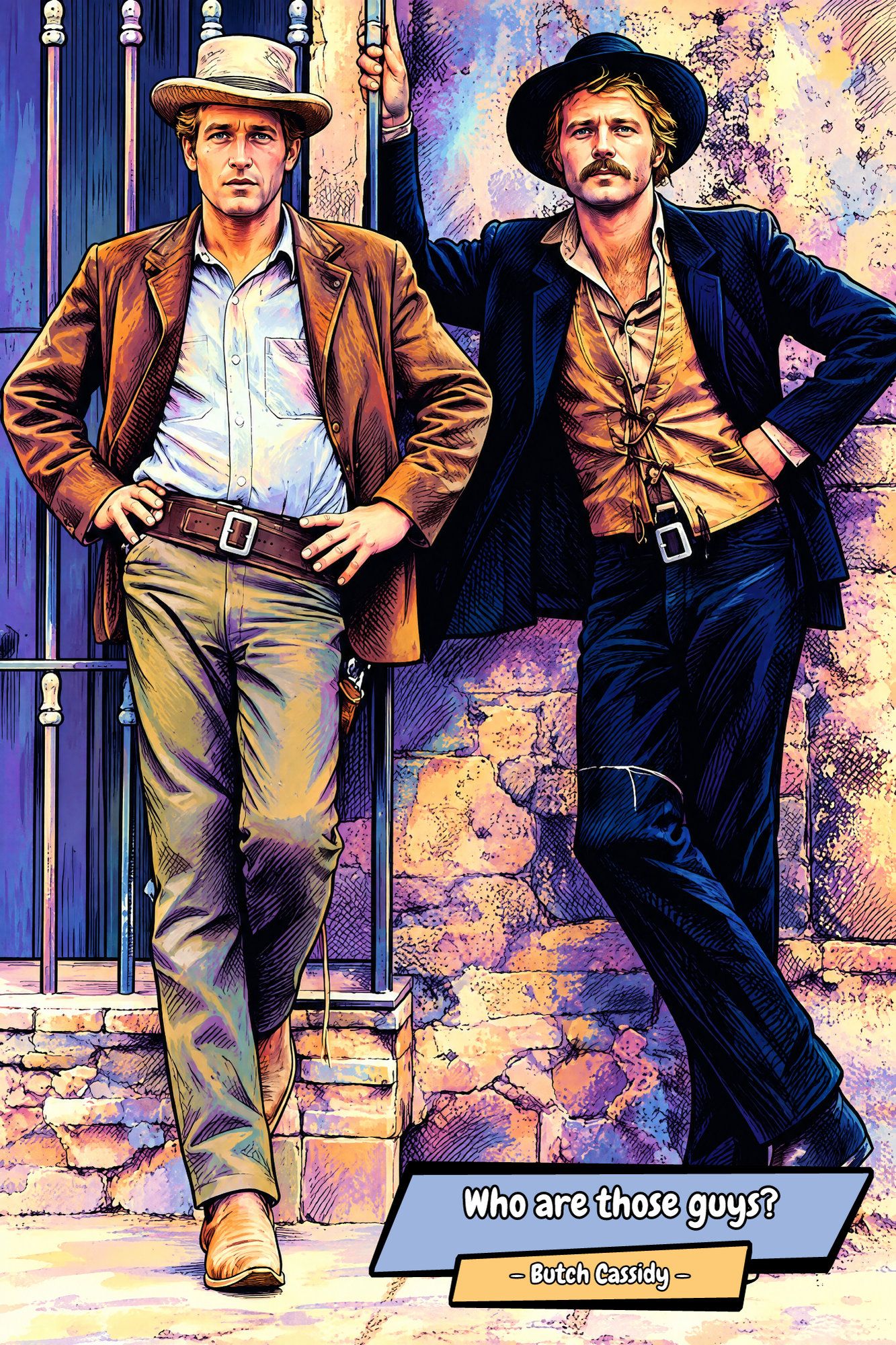 Butch Cassidy & The Sundance Kid — Comic Strip Canvas