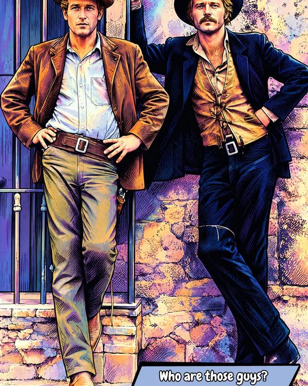 Butch Cassidy & The Sundance Kid — Comic Strip Canvas