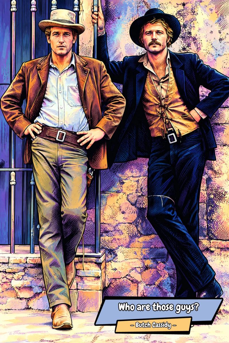 Butch Cassidy & The Sundance Kid — Comic Strip Canvas