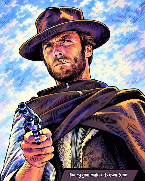 Man With No Name — Comic Strip Canvas
