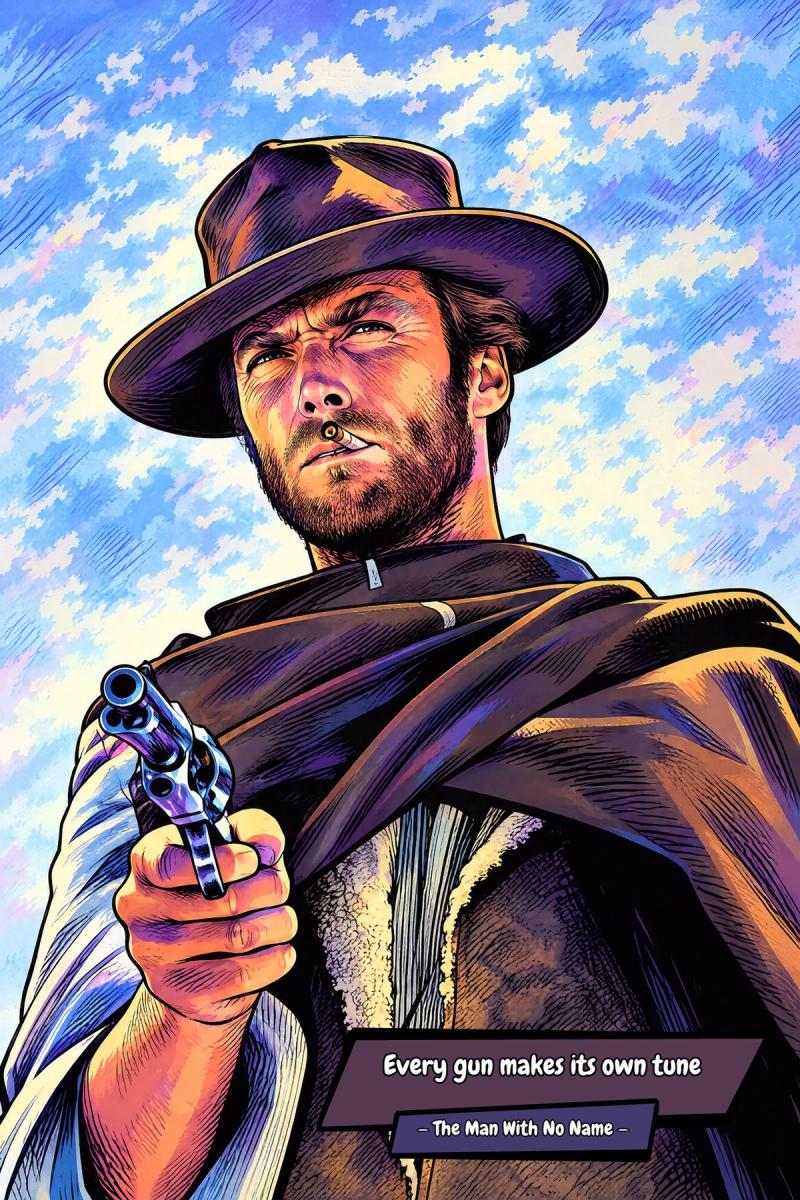Man With No Name — Comic Strip Canvas
