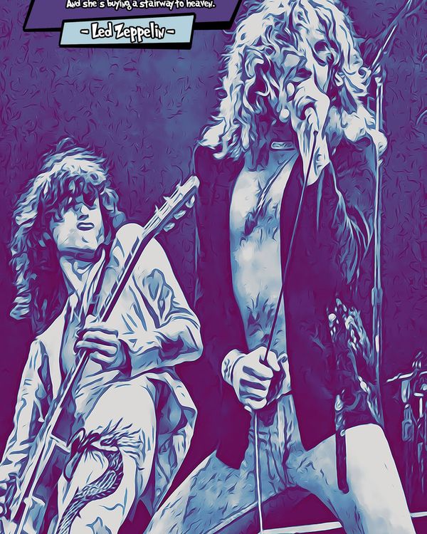 Led Zeppelin — Comic Strip Canvas