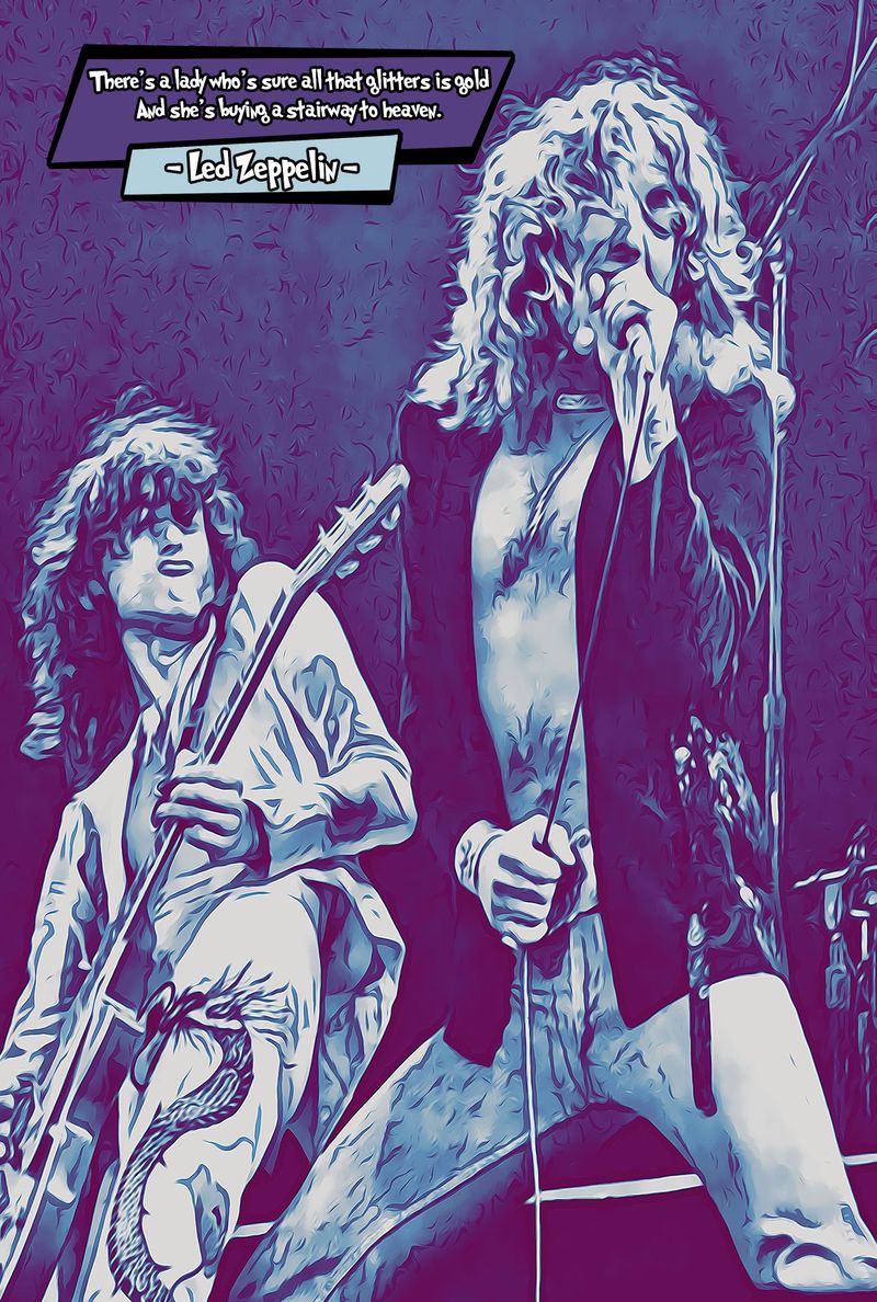 Led Zeppelin — Comic Strip Canvas