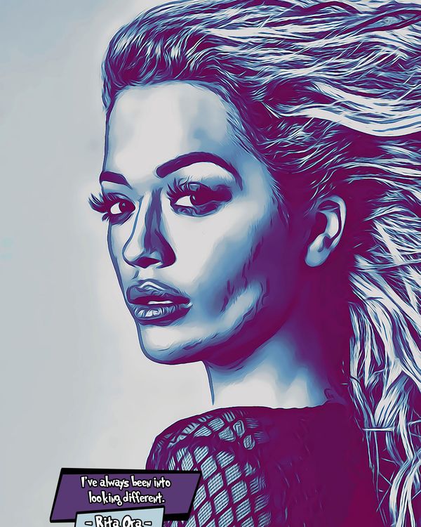 Rita Ora — Comic Strip Canvas