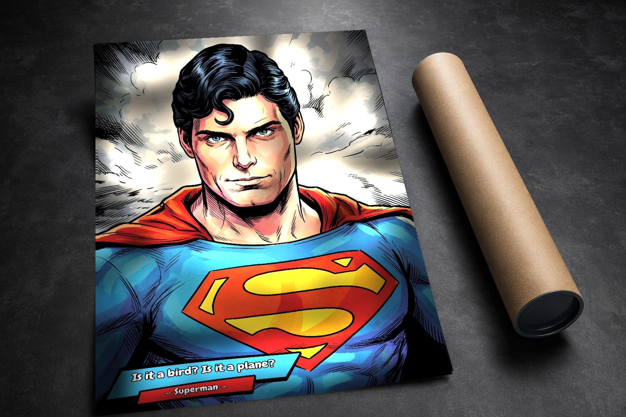 Superman lifestyle mockup — Comic Strip Canvas
