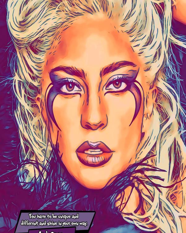 Lady GaGa — Comic Strip Canvas