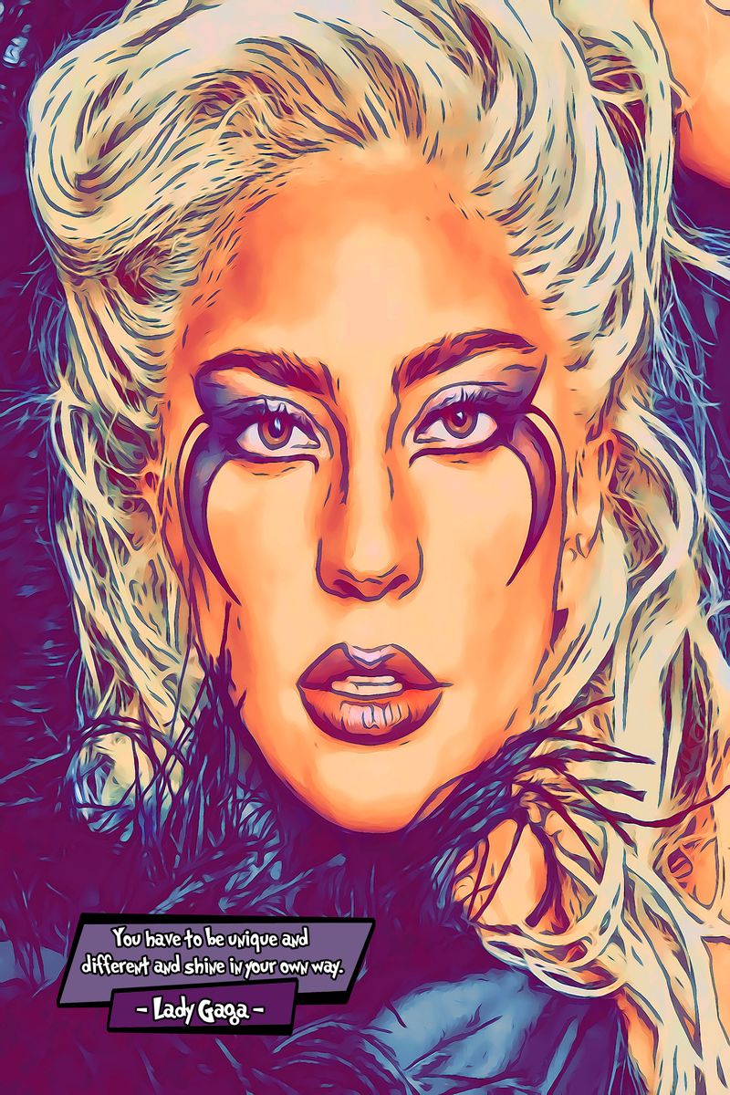 Lady GaGa — Comic Strip Canvas