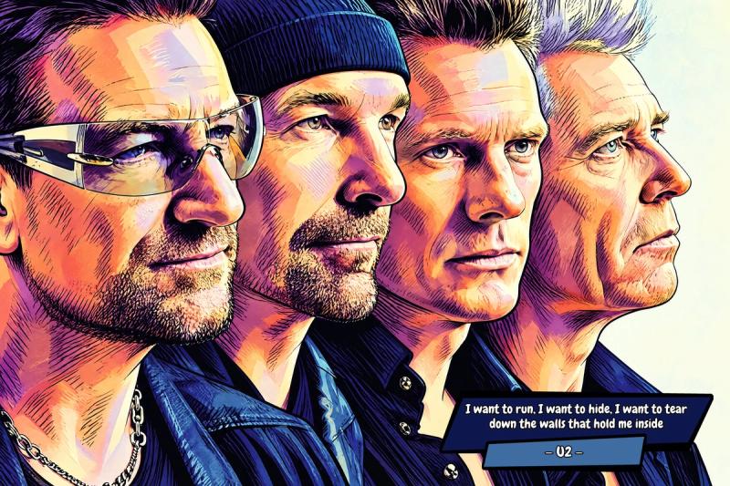 U2 — Comic Strip Canvas