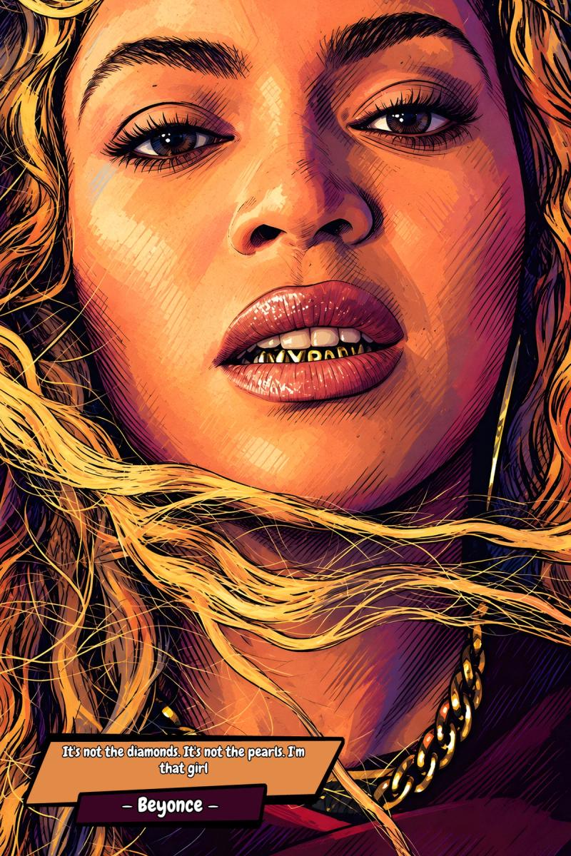 Beyonce — Comic Strip Canvas