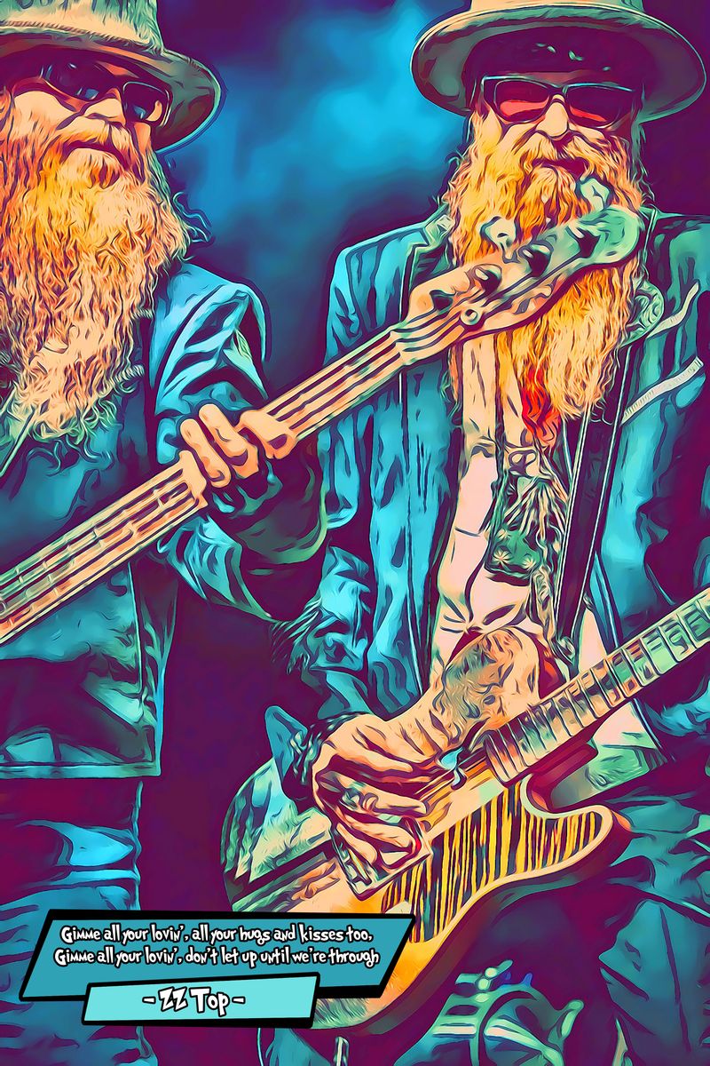 ZZ Top — Comic Strip Canvas