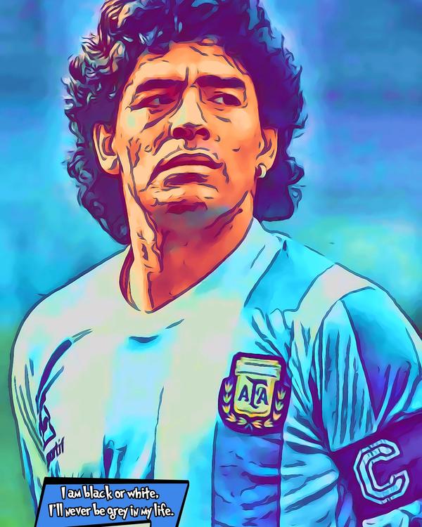 Diego Maradona — Comic Strip Canvas