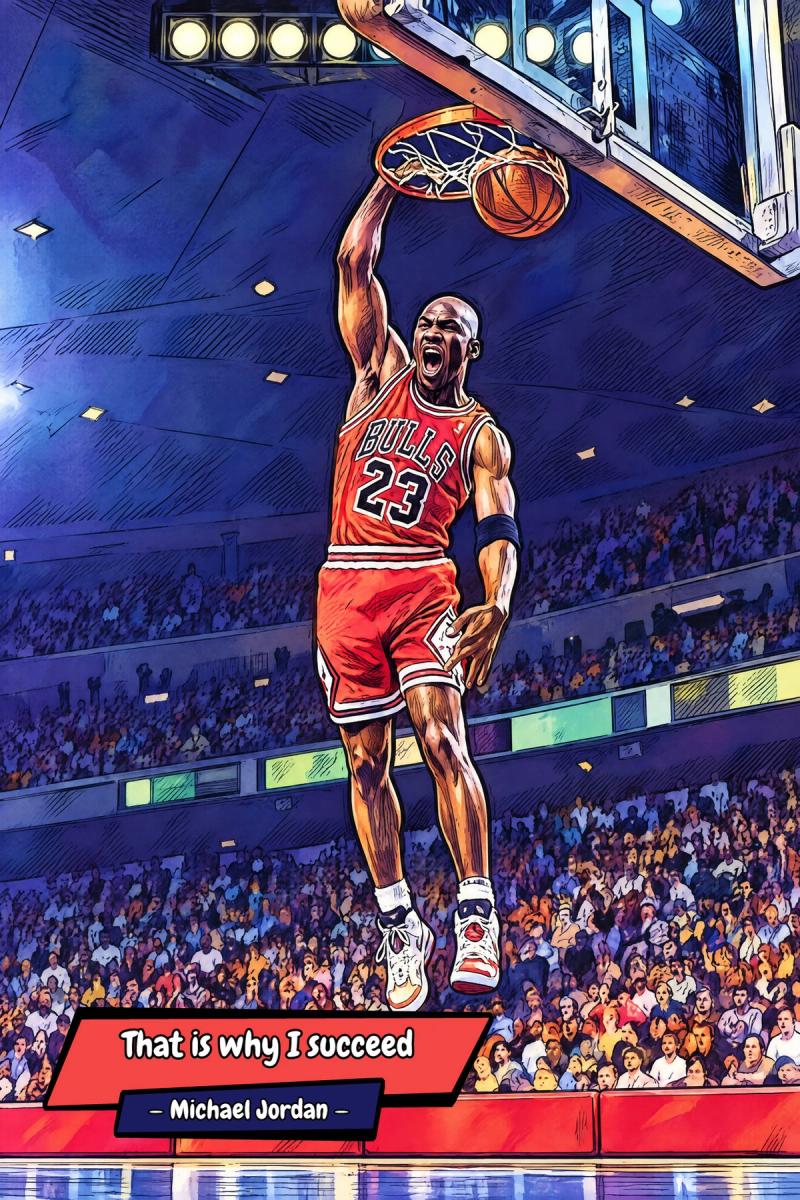 Michael Jordan — Comic Strip Canvas