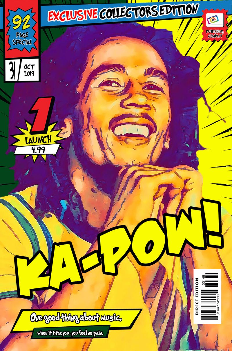 Bob Marley — Comic Strip Canvas