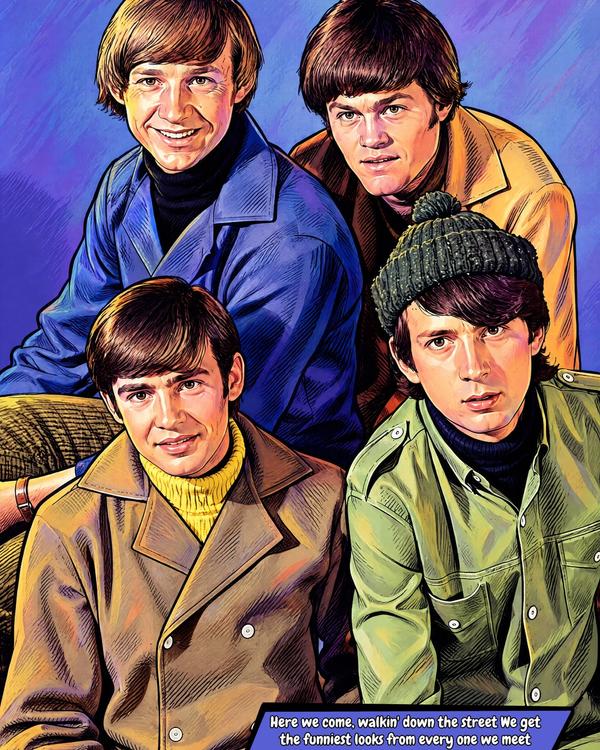 The Monkees — Comic Strip Canvas