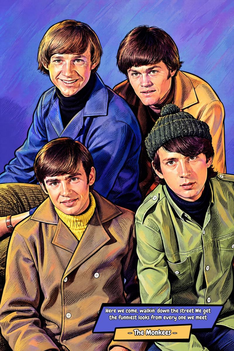 The Monkees — Comic Strip Canvas
