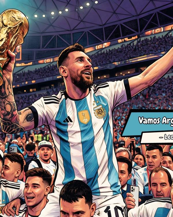 Messi World Cup 2022 — Comic Strip Canvas