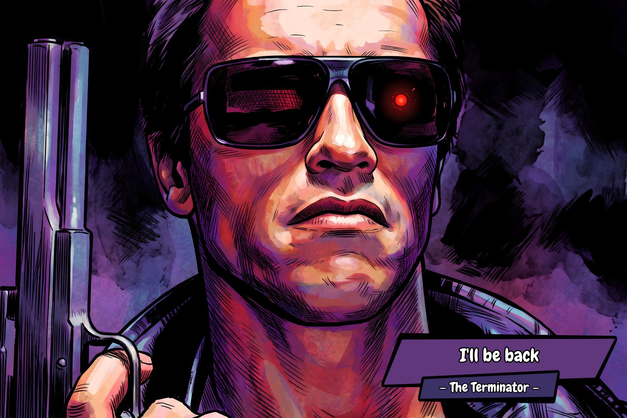 The Terminator — Comic Strip Canvas