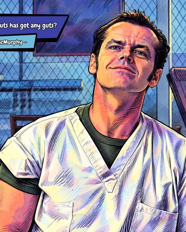 One Flew Over The Cuckoos Nest — Comic Strip Canvas