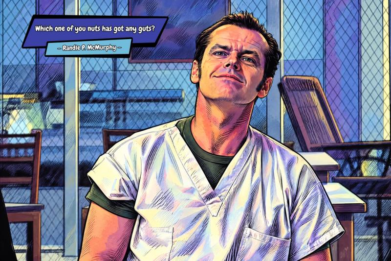 One Flew Over The Cuckoos Nest — Comic Strip Canvas