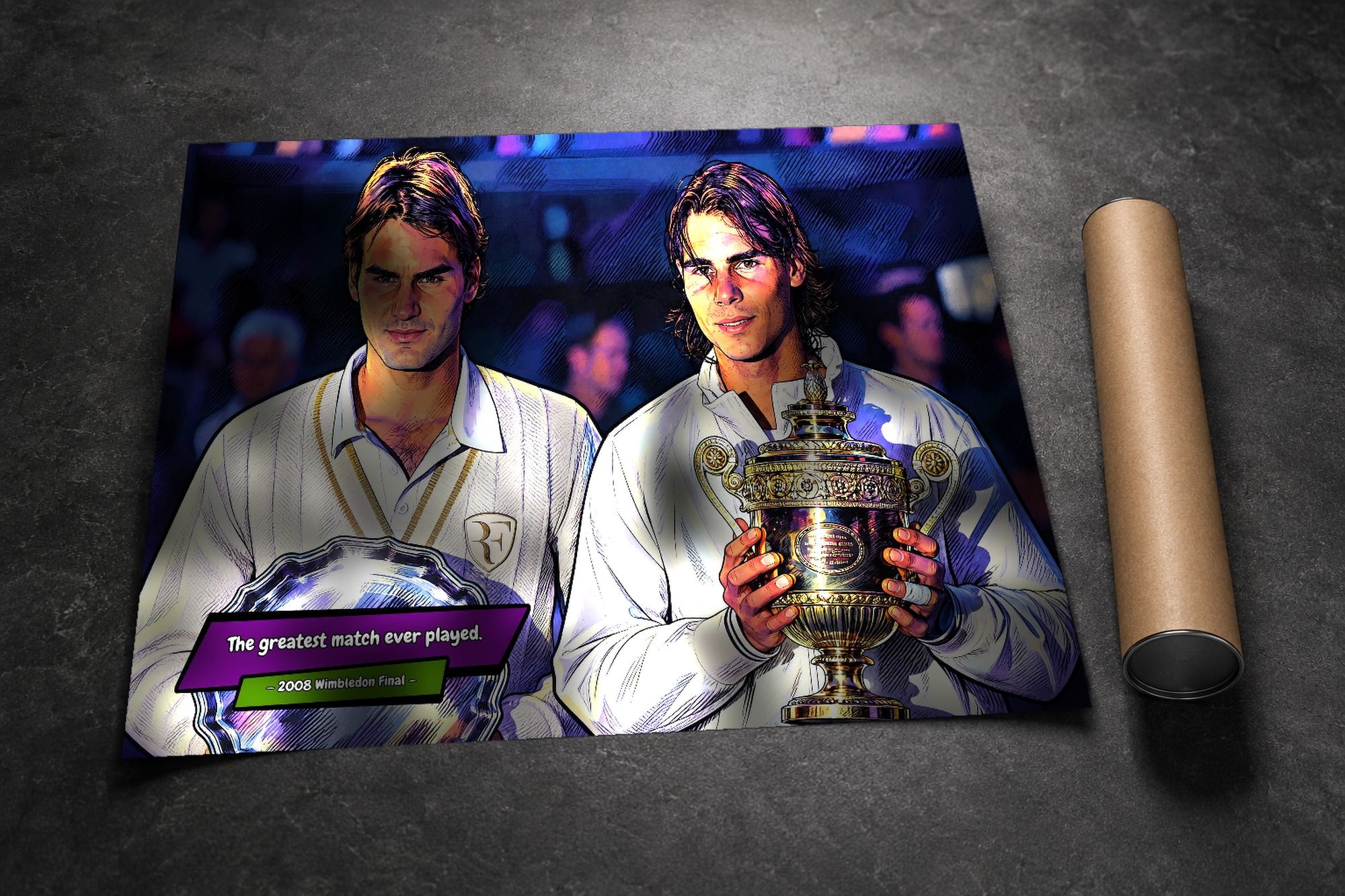 Federer vs Nadal lifestyle mockup — Comic Strip Canvas