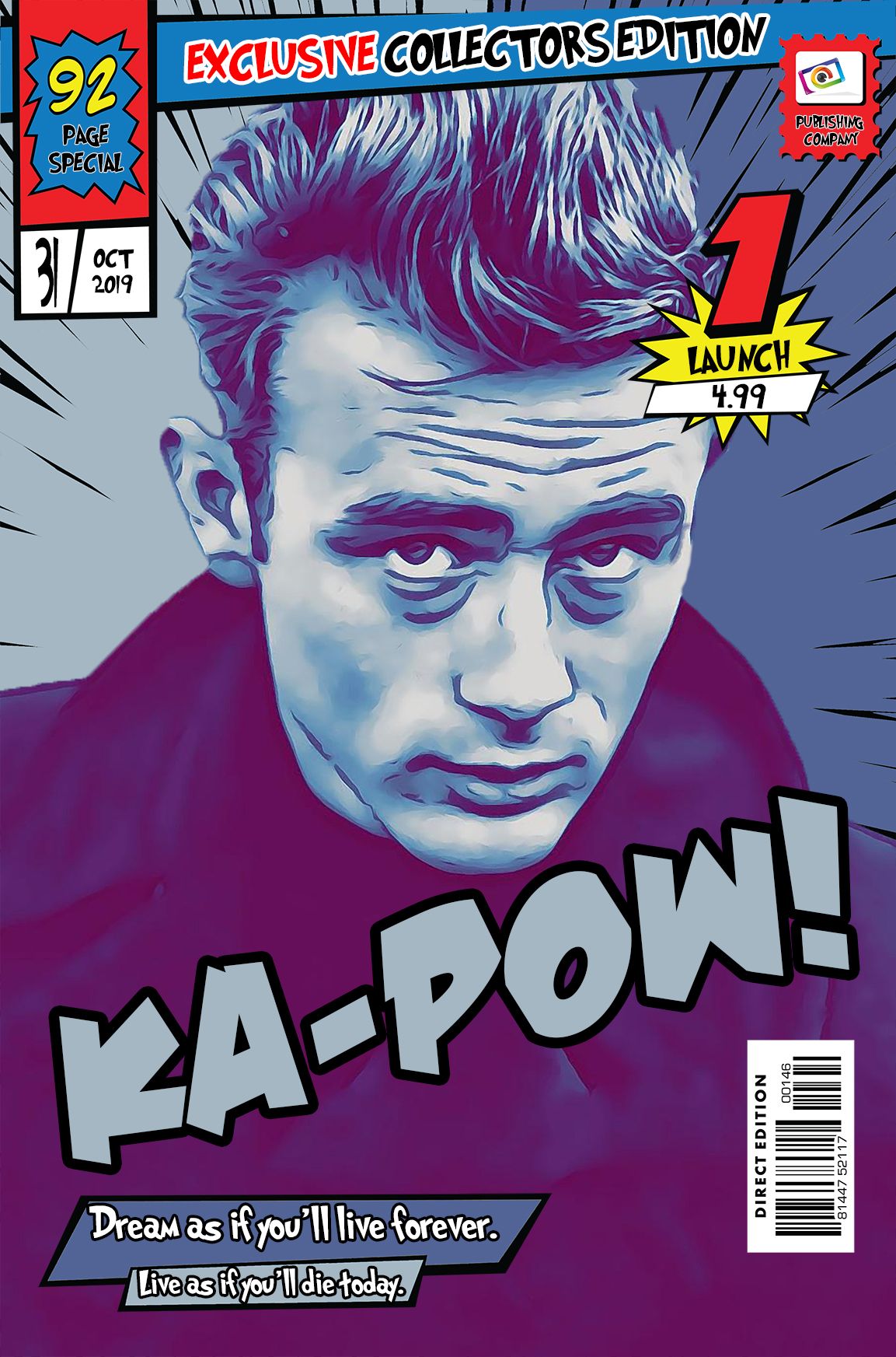 James Dean — Comic Strip Canvas