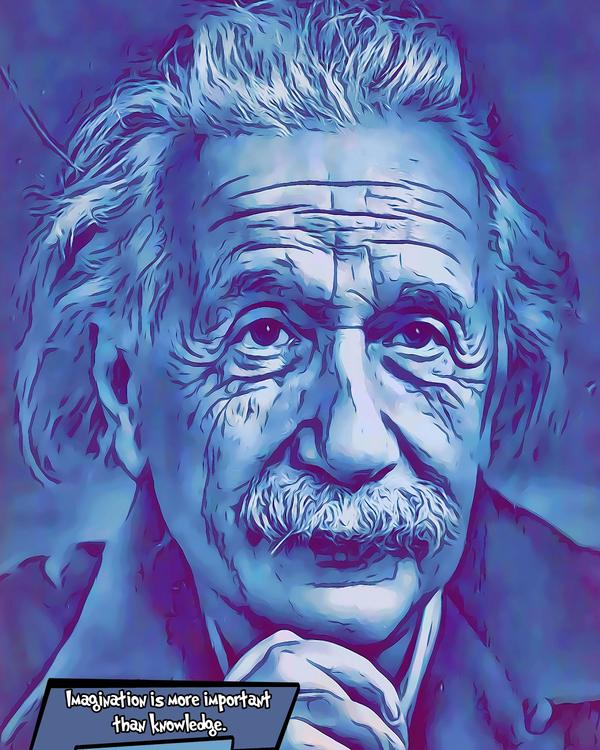 Albert Einstein — Comic Strip Canvas