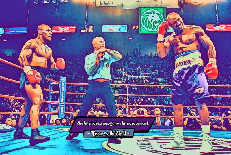 Tyson vs Holyfield — Comic Strip Canvas