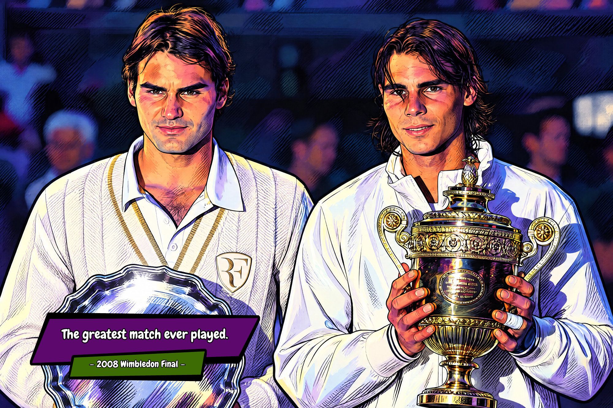 Federer vs Nadal — Comic Strip Canvas