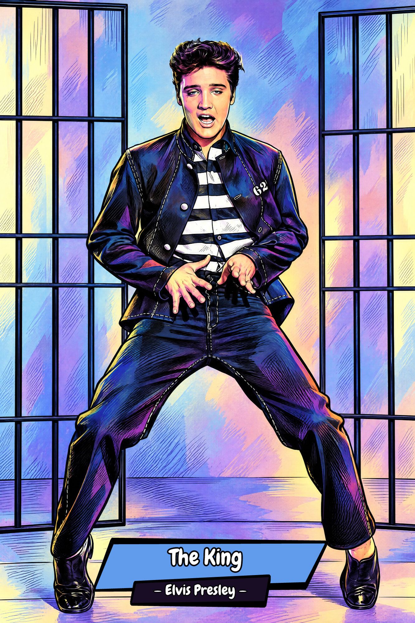 Elvis — Comic Strip Canvas