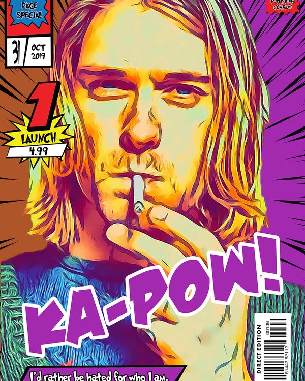 Kurt Cobain — Comic Strip Canvas
