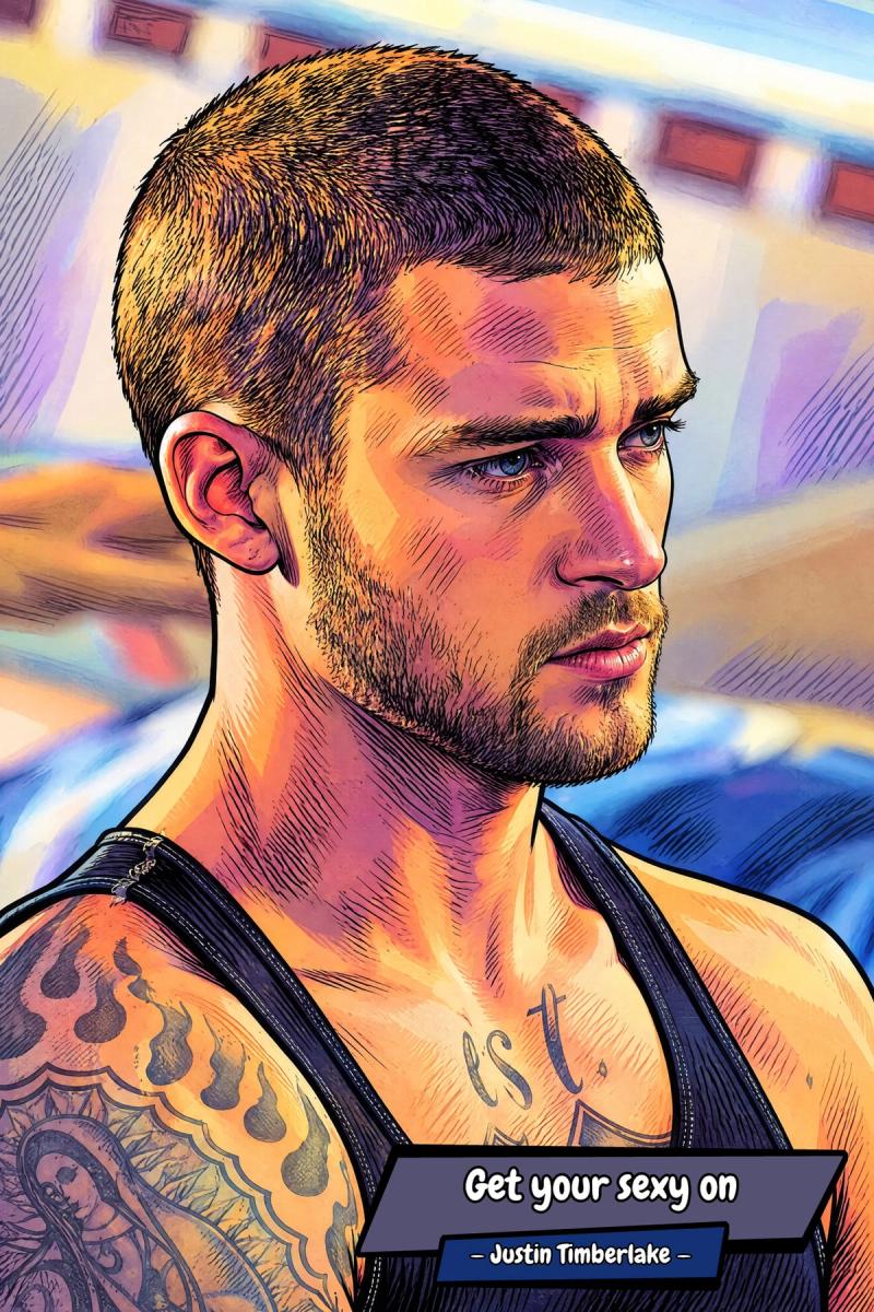 Justin Timberlake — Comic Strip Canvas