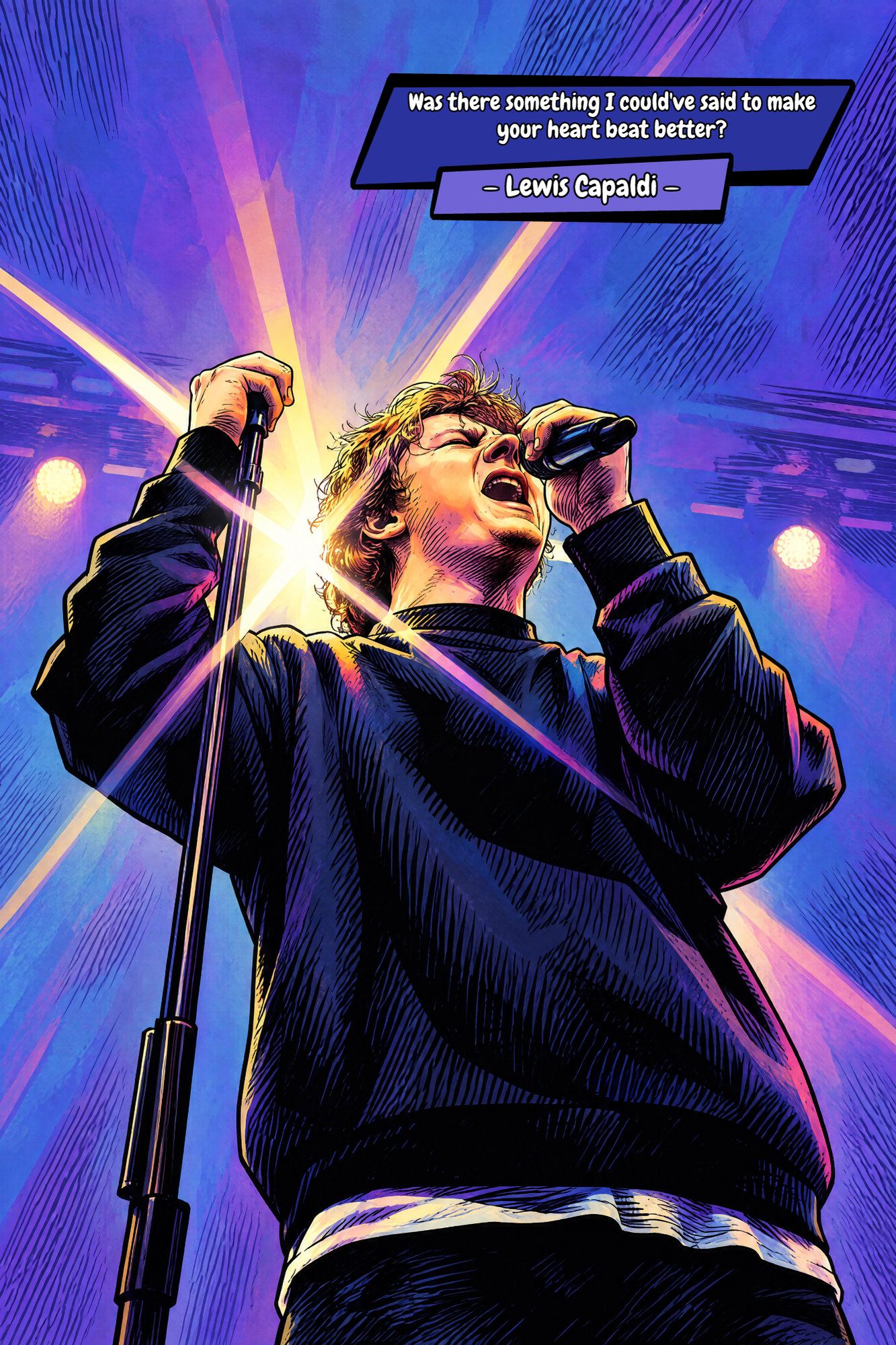 Lewis Capaldi — Comic Strip Canvas