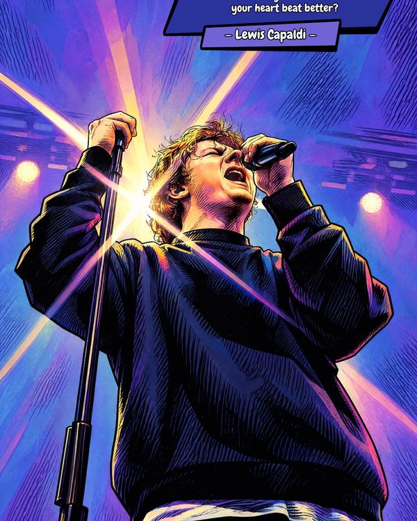 Lewis Capaldi — Comic Strip Canvas