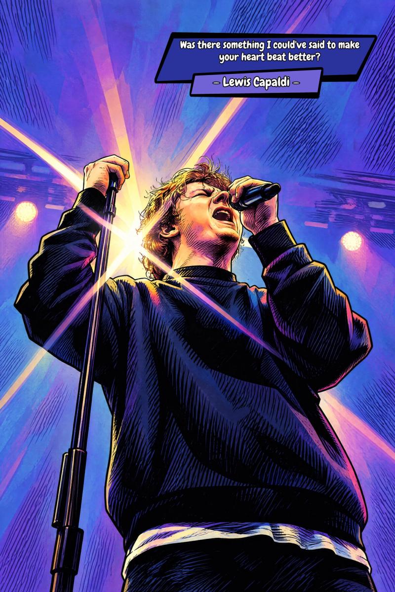 Lewis Capaldi — Comic Strip Canvas