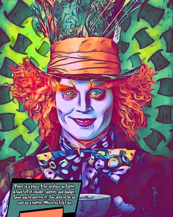 The Mad Hatter — Comic Strip Canvas