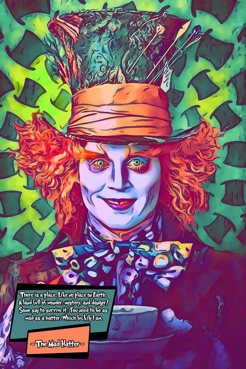 The Mad Hatter — Comic Strip Canvas
