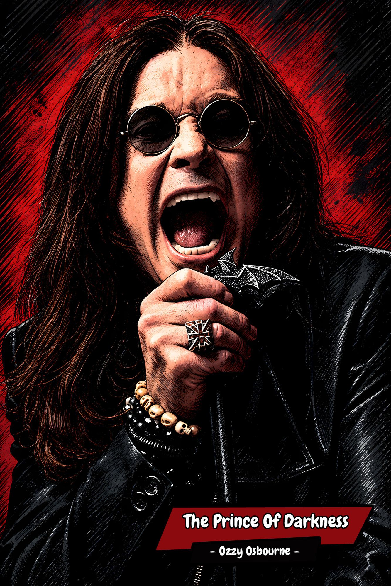 Ozzy Osbourne — Comic Strip Canvas