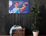 Roger Federer lifestyle mockup — Comic Strip Canvas