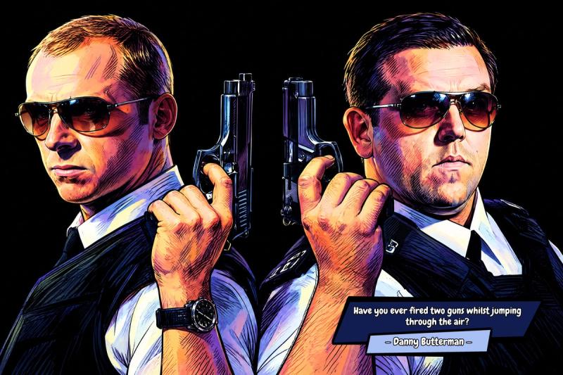 Hot Fuzz — Comic Strip Canvas