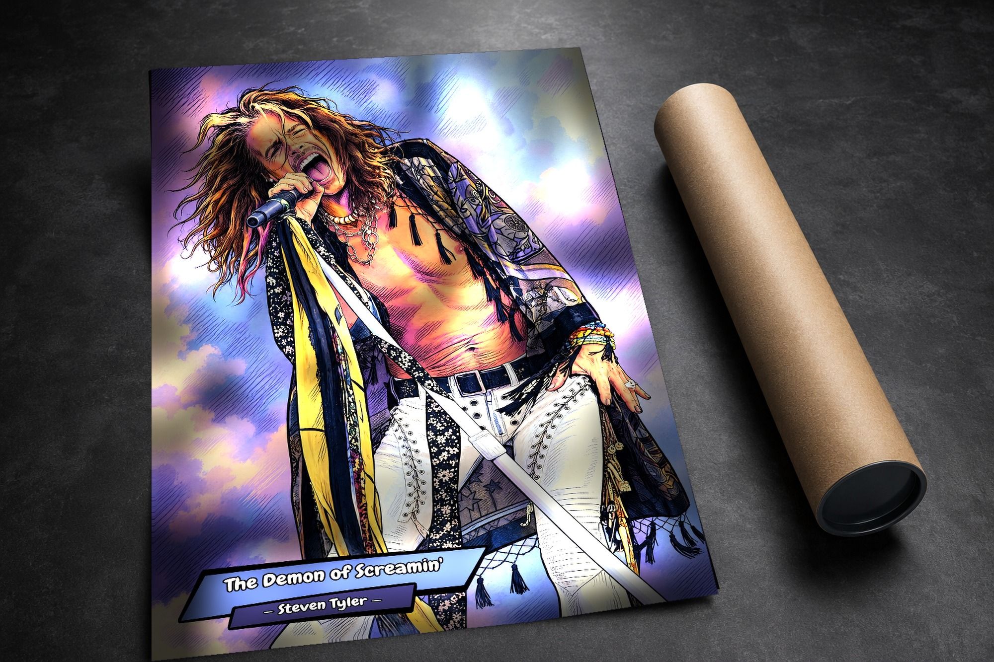 Steven Tyler lifestyle mockup — Comic Strip Canvas
