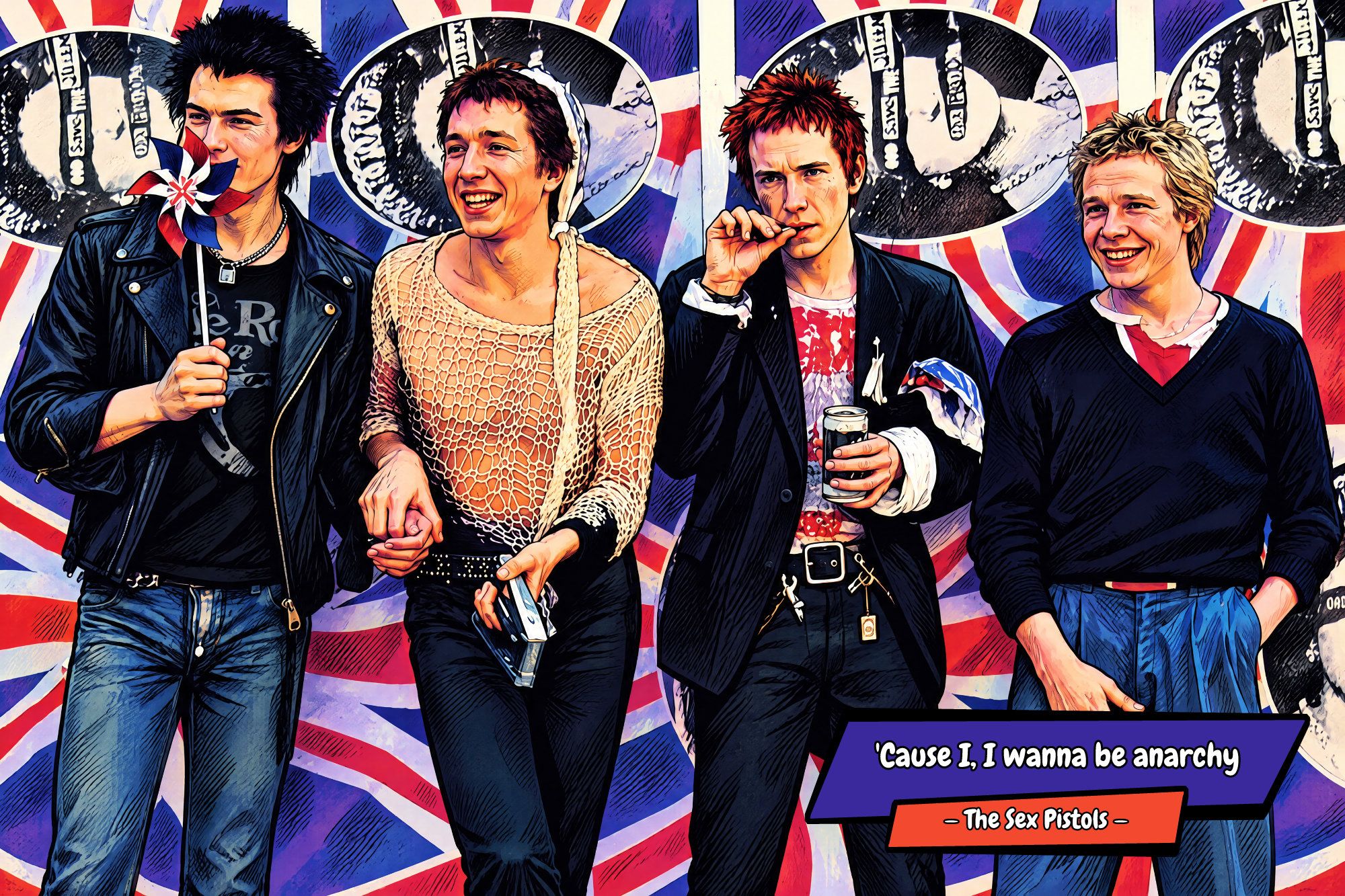 The Sex Pistols — Comic Strip Canvas