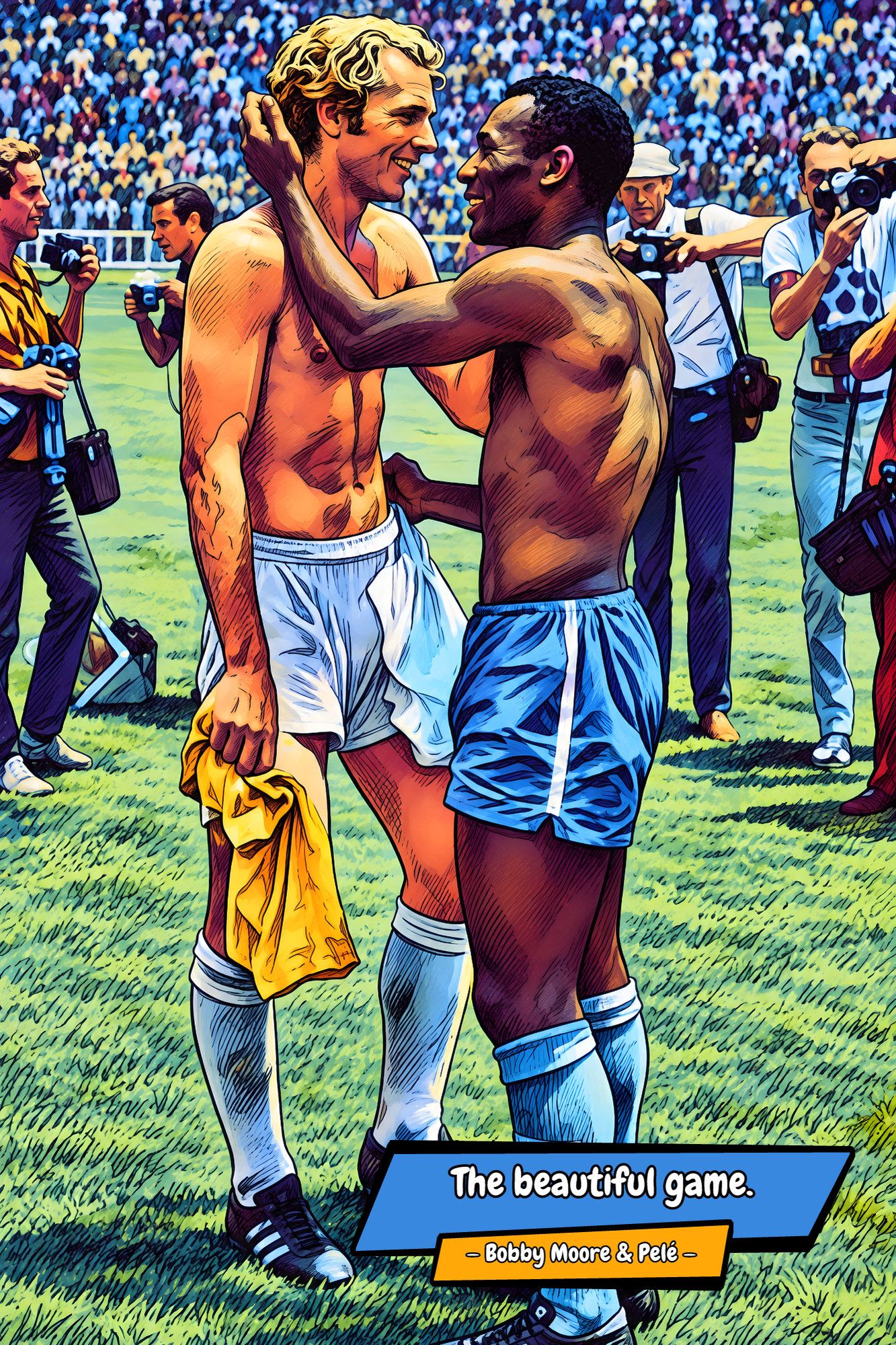Bobby Moore & Pele — Comic Strip Canvas