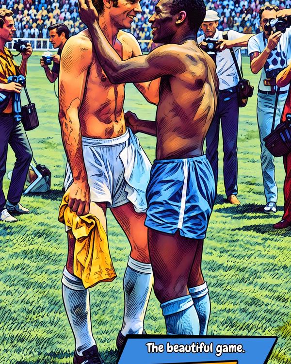 Bobby Moore & Pele — Comic Strip Canvas