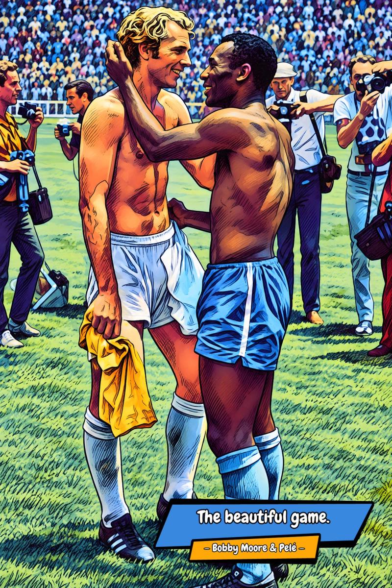 Bobby Moore & Pele — Comic Strip Canvas