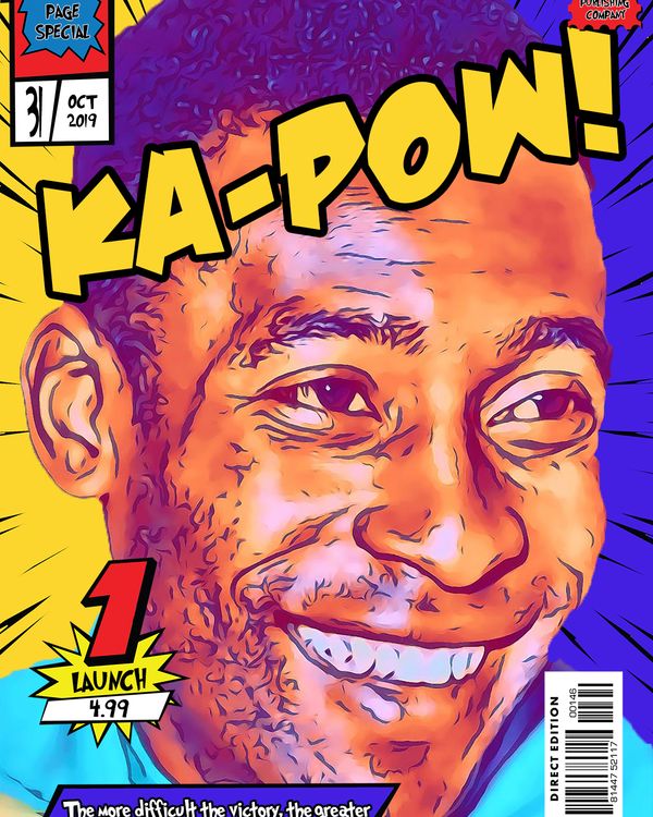 Pele — Comic Strip Canvas
