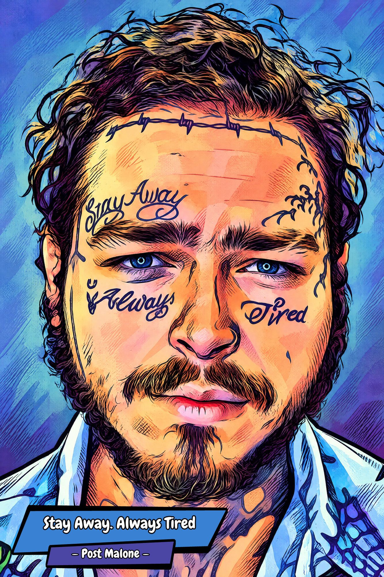 Post Malone — Comic Strip Canvas