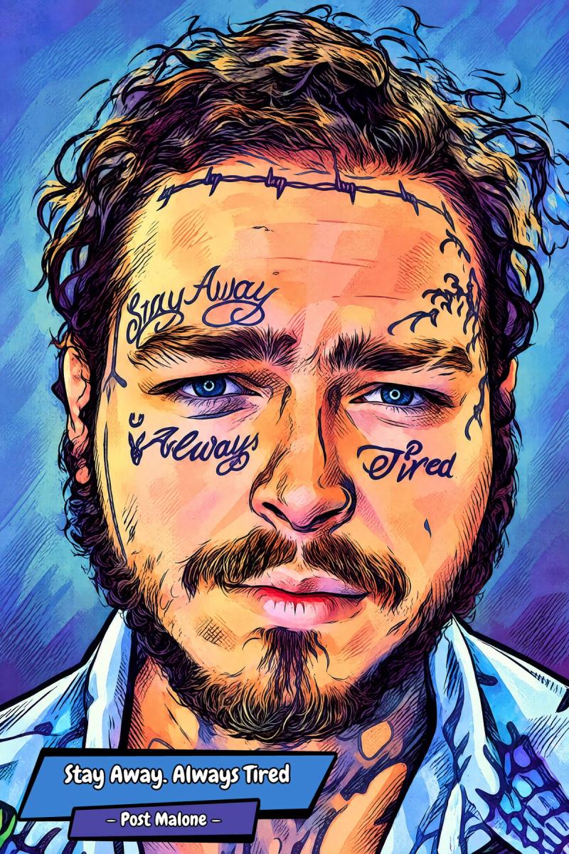 Post Malone — Comic Strip Canvas