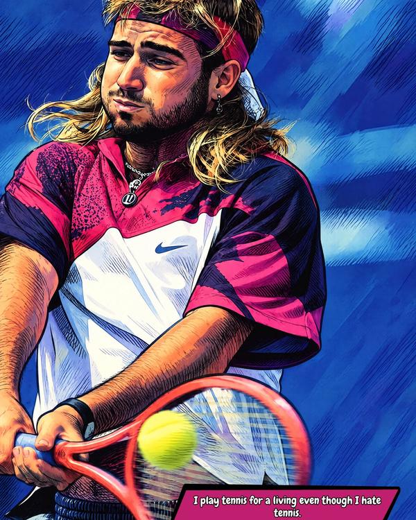 Andre Agassi — Comic Strip Canvas