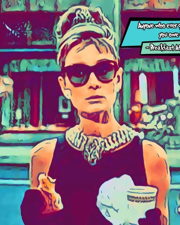 Breakfast At Tiffany's — Comic Strip Canvas