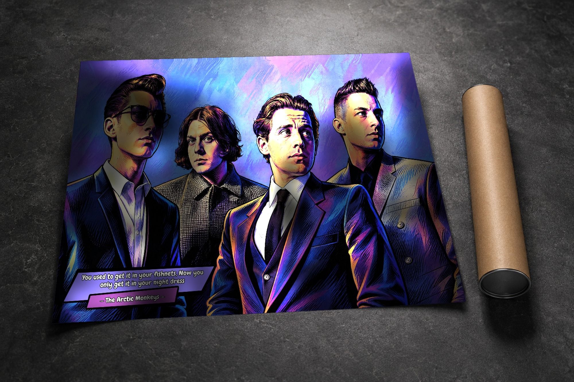 Arctic Monkeys lifestyle mockup — Comic Strip Canvas